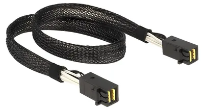 Produktbild von DeLOCK 0.5m, Mini SAS HD x 4 SFF 8643, 0,5 m, Mini SAS HD x 4 36P SFF 8643, Mini SAS HD x 4 36P SFF 8643, Männlich/Männlich, Schwarz