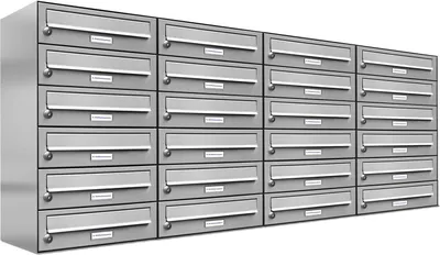 Produktbild von 24er Edelstahl Briefkasten Anlage 24 Fach Wandbriefkasten Postkasten