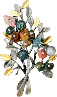 Produktbild von Vintage Frauen Weihnachtsbaum bunte Strass Brosche Pin Breastpin Abzeichen