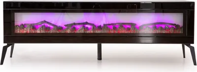 Produktbild von Casa Padrino Luxus TV Schrank mit LED Elektrokamin und Fernbedienung Schwarz 180 cm
