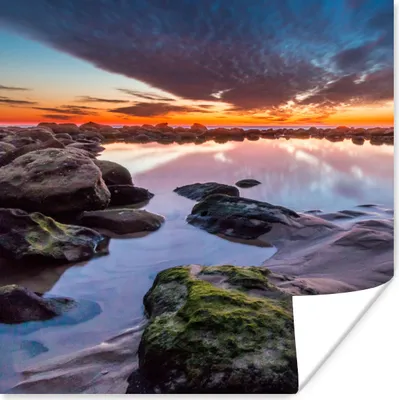 Produktbild von MuchoWow® Poster Felsen - Wasser - Natur 100x100 cm - Babyzimmer