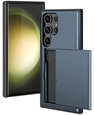 Imagen del producto de Funda Trasera con Ranura para Tarjetas para Samsung Galaxy S24 Ultra - Azul oscuro