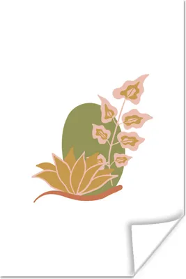 Produktbild von MuchoWow® Poster Blätter - Pastell - Natur - Botanisch 120x180 cm - Kunstposter