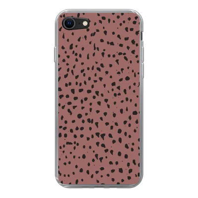 Produktbild von MuchoWow® Handyhülle Schutzhülle Hülle für iPhone 8 Polka dots - Muster - Schwarz Silikon Softcase Handy Hülle - Schutzhaube