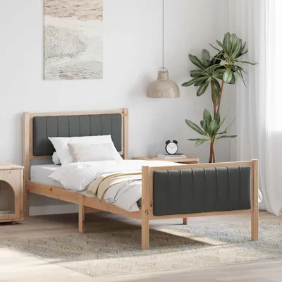 Obrázek produktu pro Maison Exclusive – rám postele hnědý a tmavě šedý 90 x 200 cm masivní borovice