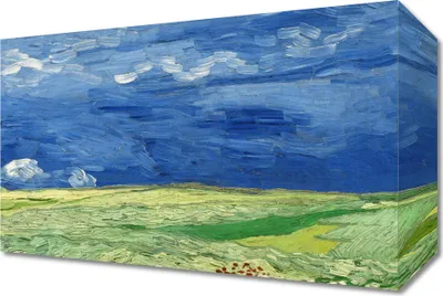 Immagine prodotto di Quadro 30x20 cm Campo di grano sotto nuvole temporalesche, Van Gogh Vintage