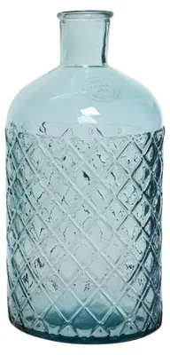 Produktbild von Decoris Vase - hellblau - recyceltes Glas - D14 x 28 cm