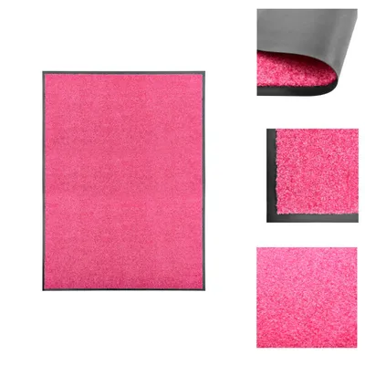 Zdjęcie produktu dla vidaXL Wycieraczka zmywalna różowa 90x120 cm - Wycieraczki