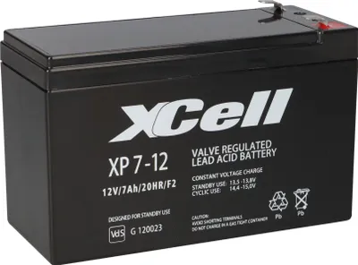 Produktbild von XCell XP7-12F2 AGM Bleiakku 12V 7Ah - T2 / Faston 6,3 mm - VdS G116061