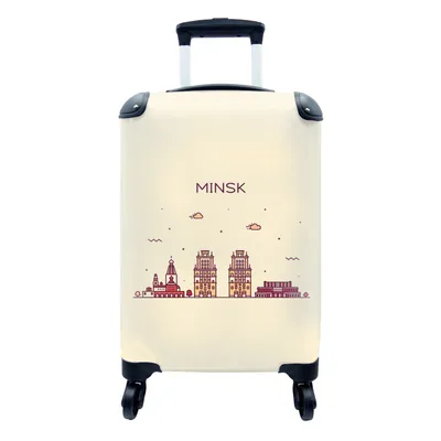 Obrázok produktu pre Kufrík Ručná batožina na kolieskach Malý cestovný kufor so 4 kolieskami Minsk - Bielorusko - panoráma - Veľkosť kabíny < 55x40x23 cm & 55x40x20 cm -