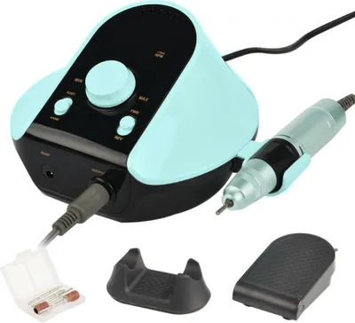 Productafbeelding van Elektrische nagelmachine met multifunctionele boor, manicure- en pedicure set, 35.000 RPM nagelvijl, geschikt voor nagelsalons en thuisgebruik (lichtgroen)