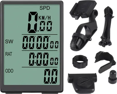 Obrázek produktu pro Cyklistický počítač Bezdrátový cyklistický tachometr Voděodolný 3in LCD displej Podsvícený cyklistický odometr
