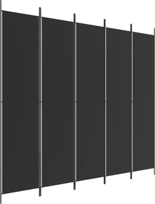 Zdjęcie produktu dla Parawan 5-Panelowy, Czarny, 250X220 Cm, Tkanina Lumarko!