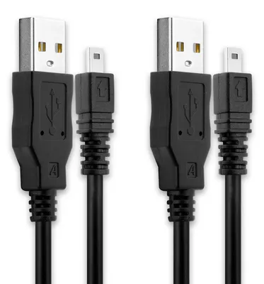 Image de CELLONIC 2x 8 Pin Mini USB Câble de données compatible avec Nikon D750 D3300 D5200 D5300 D3200 D7200 Coolpix 3100 3200 5600, Mini USB B vers USB A 2.0 1A, pour caméra