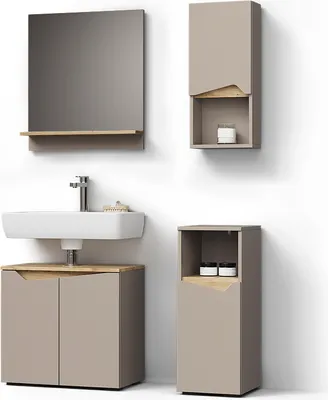 Produktbild von Badmöbel-Kombination Livinity Timavo Greige 4 Teile, Model 52987