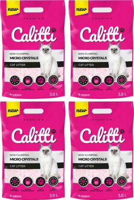 Produktbild von Calitti Micro Crystals - Unparfümiertes Silikon-Katzenstreu 3,8 L (4-er pack)