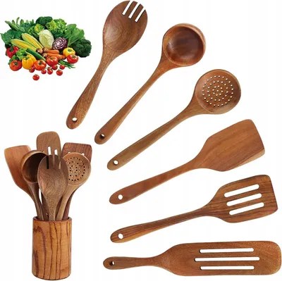 Produktbild von LastObject 7-teiliges Holzlöffel-Set Kochutensilien
