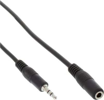 Produktbild von InLine Klinke Verlängerung, 3,5mm Klinke Stecker / Buchse, Stereo, 3m, 3.5mm, Stecker, 3.5mm, Buchse, 3 m, Schwarz