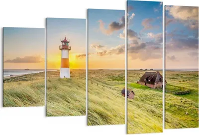 Produktbild von Bild auf Leinwand - Leinwandbild - Leuchtturm Meer - 150x100cm - Wand Bild - Wanddeko - Wandbilder - Leinwanddruck - Bilder - Kunstdruck - Wanddekoration - Leinwand bilder - Wandkunst - EG150x100-3695