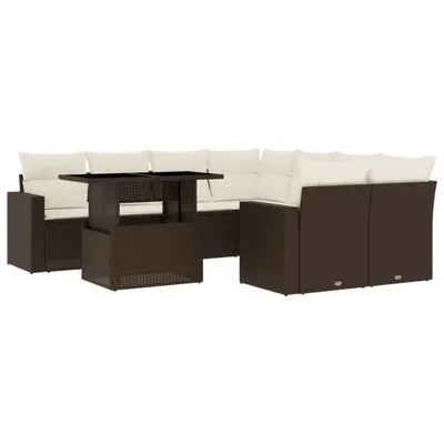 Produktbild von "2026 MODERNE" 9-tlg. Garten-Lounge-Set - elegantes Design - Sitzgruppe/Gartengarnitur - mit Kissen Braun Poly Rattan - Terassenmöbel NeuMöbel496869