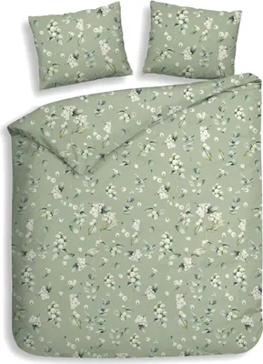 Produktbild von Heckett and Lane Ciro Dbo 240 Green Bettwäsche 1 x Bettbezug 240x220 + 2 x Kopfkissenbezug 80x80 Green  grün
