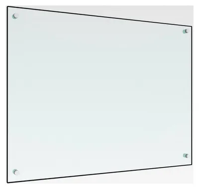 Produktbild von Küchenrückwand Spritzschutz Fliesenspiegel Glasplatte Herdspritzschutz Wandschutz Küche Hartglas Weiß, 80 x 60 cm