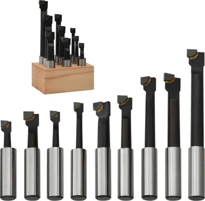 Obrázek produktu pro Vyvrtávací nože 9 ks 12 mm s dřevěnou základnou