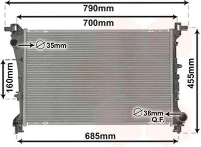 Produktbild von VAN WEZEL 17012706 Kühler Wasserkühler Motorkühler für FIAT TIPO Kombi (356) TIPO Schrägheck (356) TIPO Stufenheck (356)