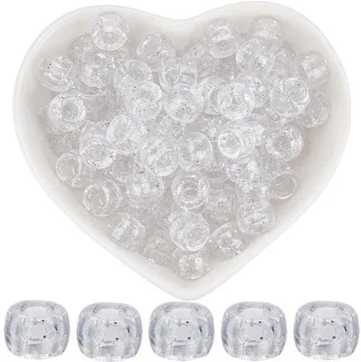 Obrázok produktu pre Priehľadný trblietavý náhrdelník s poníkmi – 500 kusov – 9 x 6 mm