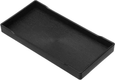 Image de Plateau de service rectangulaire noir 10 x 20 cm, en plastique, pour le petit-déjeuner, la cuisine, la salle de bains