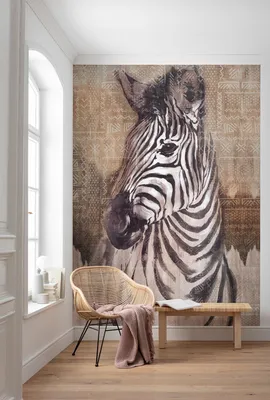 Produktbild von Komar Vlies Fototapete "Zebra" - Größe: 200 x 250 cm (Breite x Höhe), 4 Bahnen