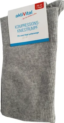 Produktbild von Aktivital 12 Paar Kompression Kniestrümpfe in Grau 43-46 - Sanitätshausware