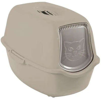 Produktbild von Rotho Katzentoilette Eco Bailey mit geruchshemmendem Aktivkohlefilter - Katzenklo 56,0 x 40,0 x 39,0 cm - Katzen Toilette inkl. Haube und Schwingtür