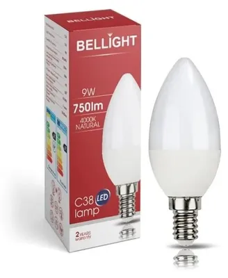 Immagine prodotto di Bellight LED E14 C35 a candela 9W = 75W 230V 830lm 360° bianco neutro 4000K
