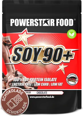 Produktbild von Powerstar SOY 90+ | 1kg Soja-Protein-Isolat | Gentechnisch unverändert & GMO-frei | Veganes Eiweiß-Pulver zum Muskelaufbau | Chocolate
