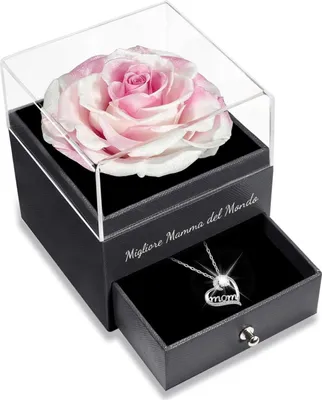 Produktbild von Sunia Ewige Rose für Mama mit 925 Silber Halskette - Muttertagsgeschenk