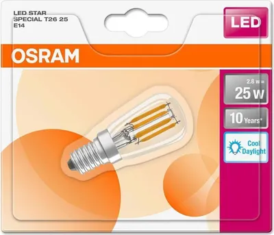 Zdjęcie produktu dla Osram LED żarówka żarnikowa T26 tuba 2,8W = 25W E14 przezroczysta 250lm 865 światło dzienne 6500K chłodna biel