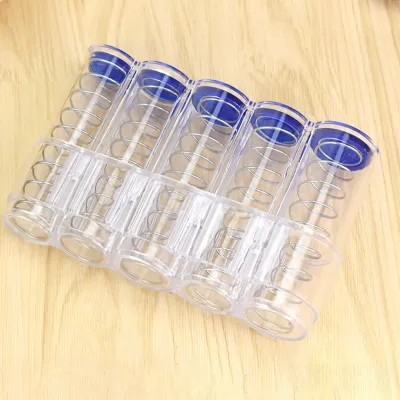 Obrázok produktu pre Viacvrstvový priehľadný triedič mincí, stohovateľné rúrky na mince s veľkou kapacitou, úložná krabica pre kancelárie a banky