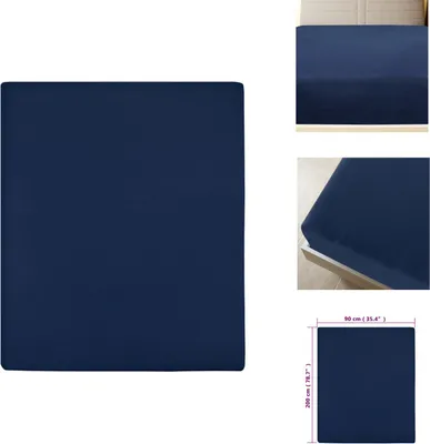 Produktbild von vidaXL Spannbettlaken Jersey Marineblau 90x200 cm Baumwolle - Bettlaken