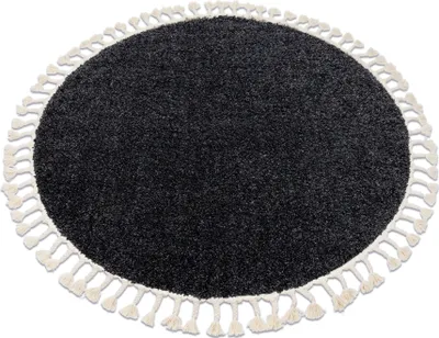 Produktbild von Teppich BERBER 9000 Kreis grau Franse berber marokkanisch shaggy Grau rund 120 cm