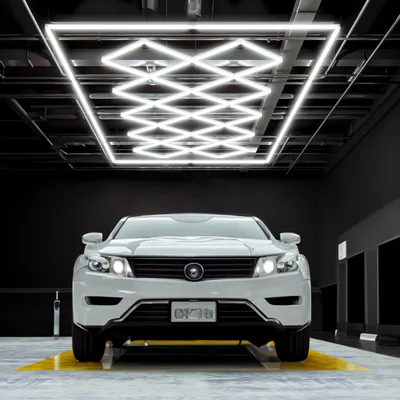 LED-Garagenlampe, 56.320 Lumen, Diamantmuster, 6500K, 512W, weiß