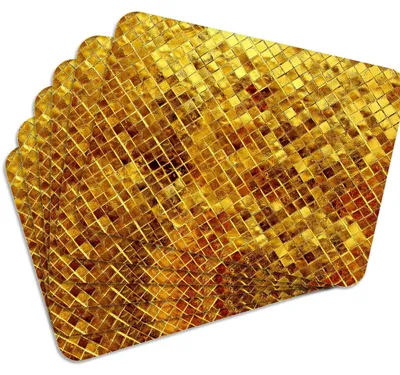 Produktbild von MG Design Set aus 6 Kork-Platzsets - Golden Pattern - 30 x 40 cm - hitzebeständig & abwischbar, mit Korkrückseite