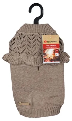 Produktbild von Flamingo Hundepullover Sady beige, Rückenlänge: 30 cm