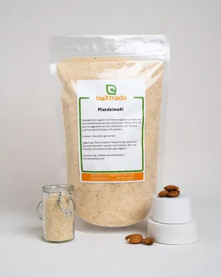 Produktbild von 1 kg Mandelmehl | weißes Mandelmehl | fein gemahlen | Buxtrade