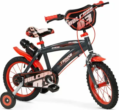 Produktbild von Toimsa Kinderfahrräder Jungen Vulcano 14 Zoll 23,5 cm Jungen Trommelbremse Schwarz/Rot