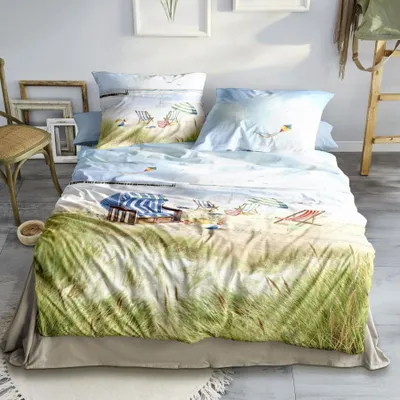 Produktbild von Irisette Wave Mako-Satin Bettwäsche 135x200 Strand Meer Urlaub Dünen Sand 8699-90