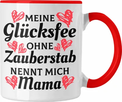 Produktbild von Trendation - Mama Tasse mit Spruch Geschenk Muttertag von Tochter Sohn Mutter Kaffeetasse Spruch (Rot)
