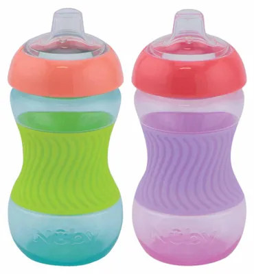 Productafbeelding van Oefenbeker - Blauw en groen - 180 ml - Lekvrij met siliconen tuit - Vanaf 4 maanden