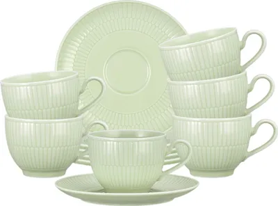 Produktbild von Seltmann Weiden Amina Seladon Kaffeetasse + Untertasse 6er Set
