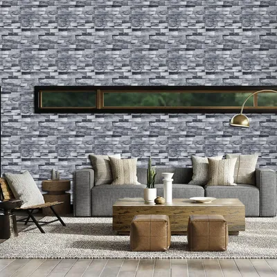 Produktbild von Selbstklebende Tapete Ziegelstein-Look Vintage 44,5x1000cm Grau PVC